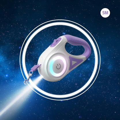 רצועת רולטה אוטומטית לכלבים עם תאורת LED מובנית