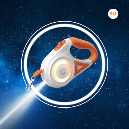 רצועת רולטה אוטומטית לכלבים עם תאורת LED מובנית